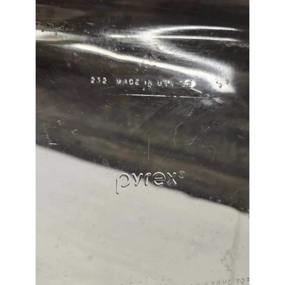 Pyrex 232 Clear Glass Rectangular Baking Dish 2.2 Quart 2L Made in‎ USA